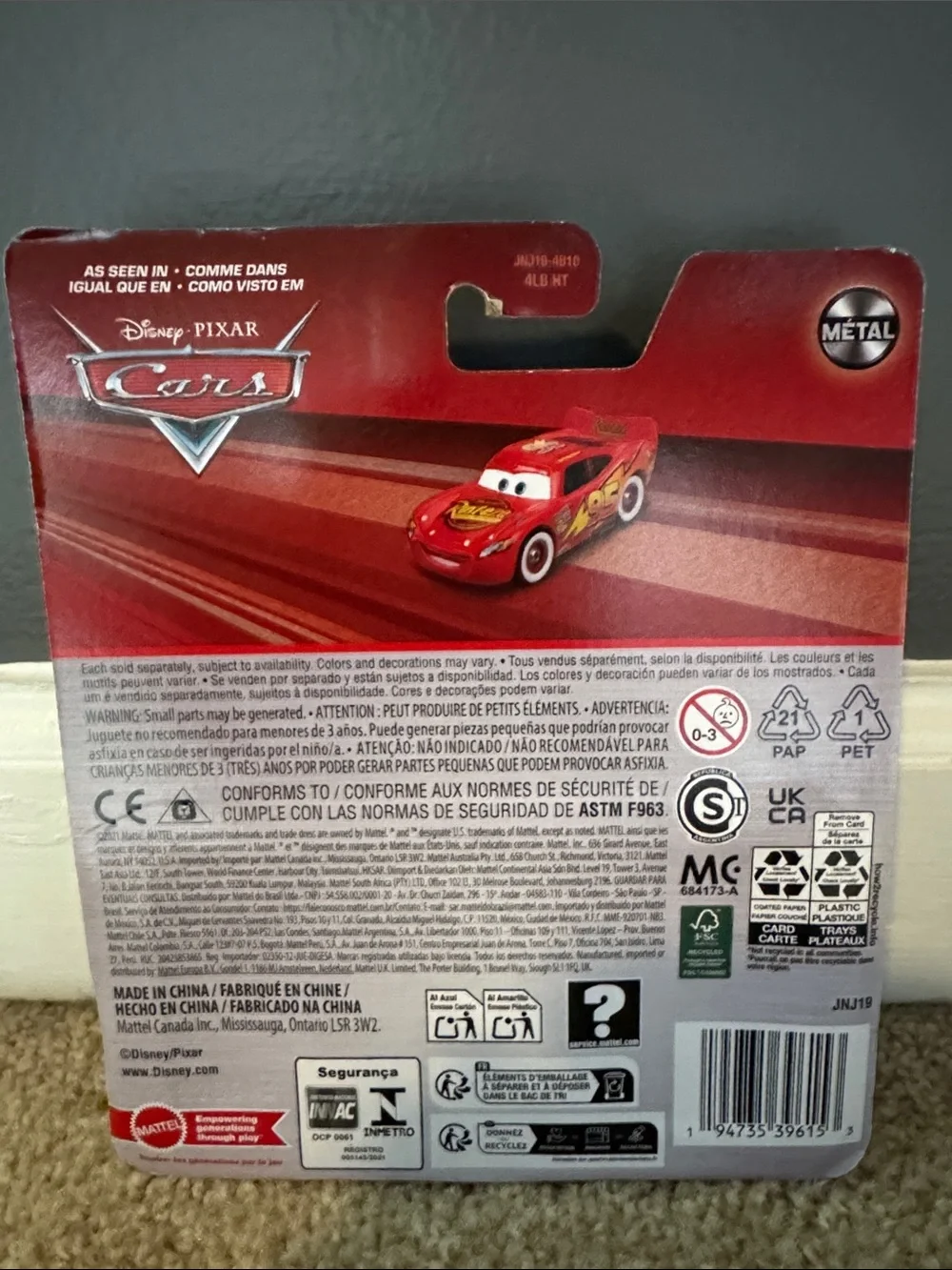 Disney Pixar Cars Whitewalls Lightning McQueen Mattel 1:55 Diecast 2026 China